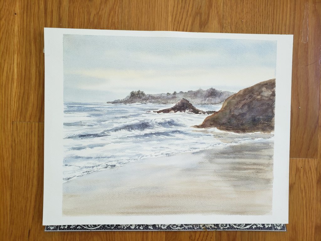 One of my favorite YouTube Watercolor tutorials, painting wet sand with
